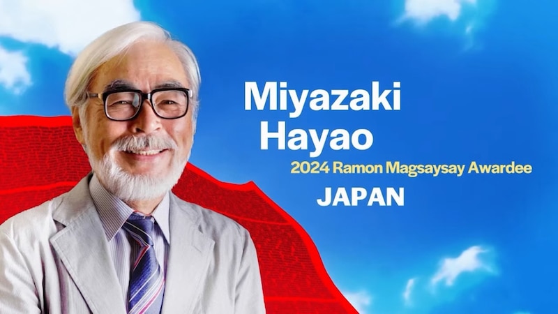 El animador japonés Hayao Miyazaki recibe el premio Ramon Magsaysay 2024