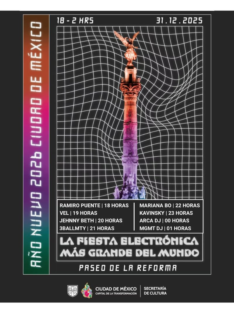 Año Nuevo en Reforma: horarios y artistas del mega concierto electrónico gratuito en CDMX