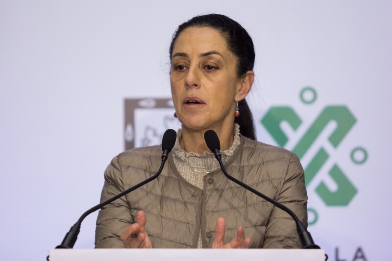 La Secretaria de Gobernación, Olga Sánchez Cordero, durante una conferencia de prensa.