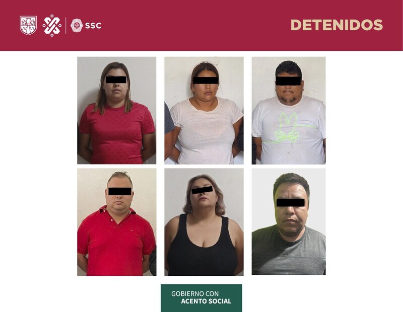 Detienen a seis personas por diversos delitos en la Ciudad de México