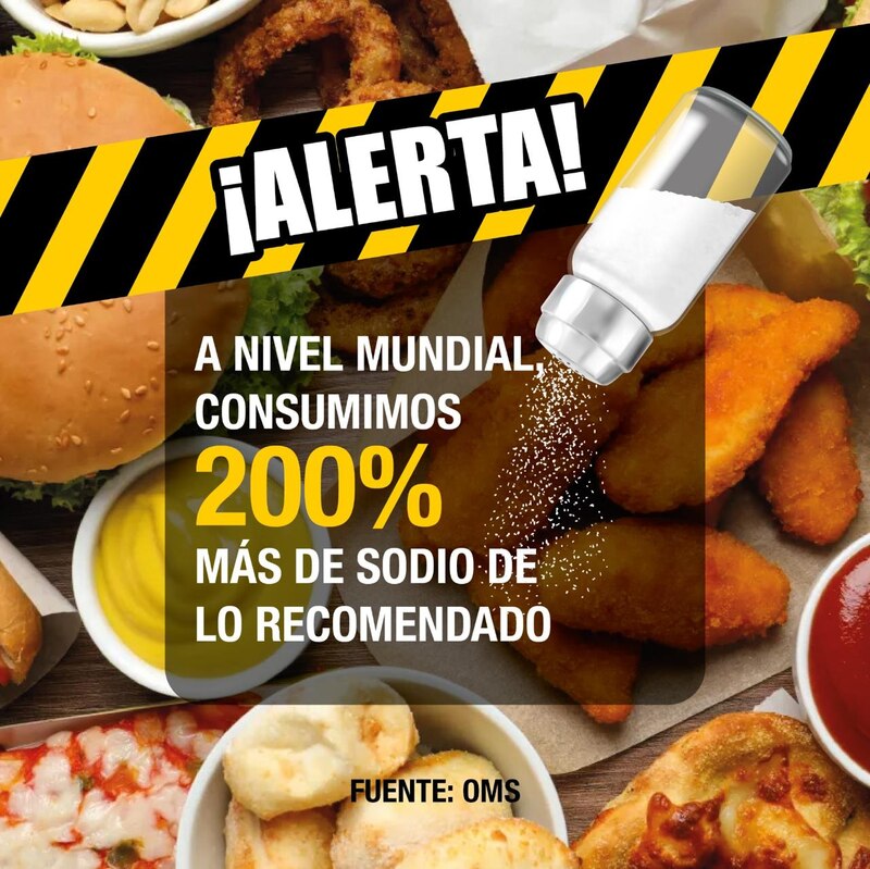 Alerta! A nivel mundial, consumimos 200% más de sodio de lo recomendado