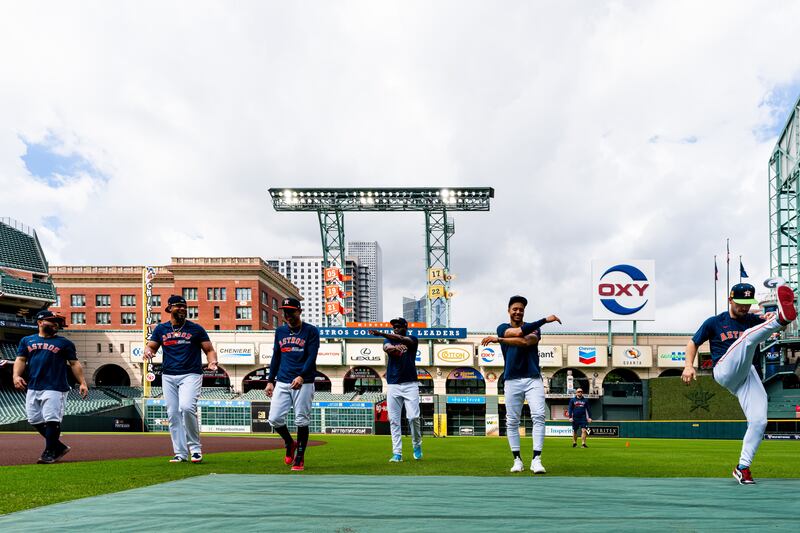 Los Astros celebran su victoria en la Serie Mundial de 2022.