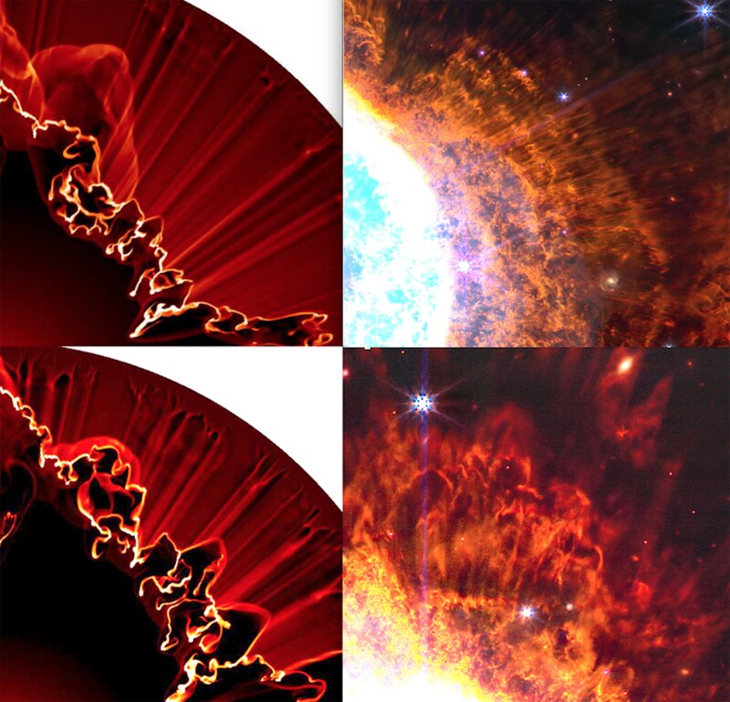 Comparación de imágenes del espacio