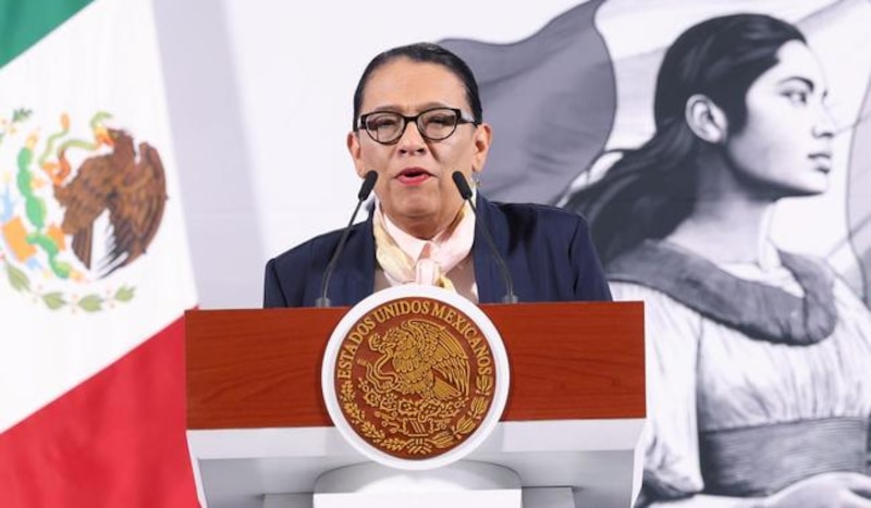 Rosa Icela Rodríguez en conferencia