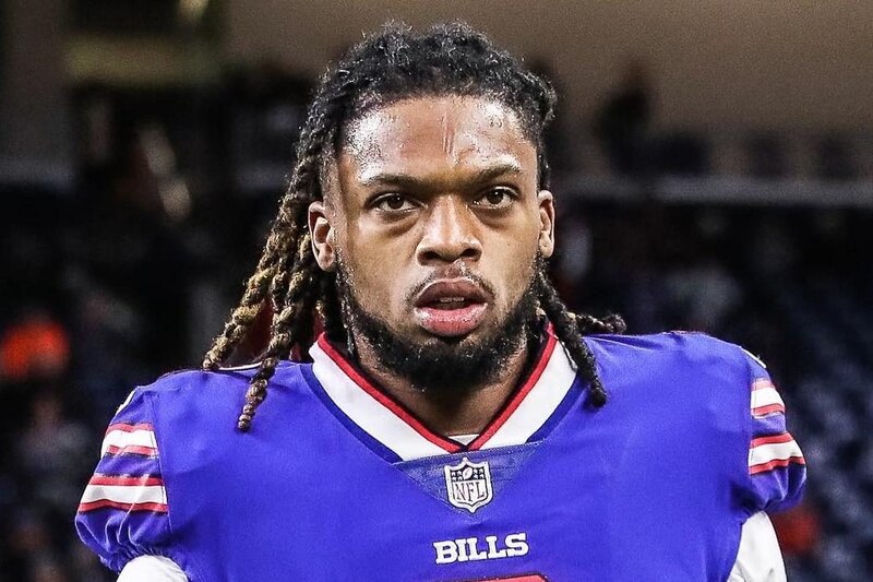 El jugador de los Buffalo Bills, Stefon Diggs, durante un partido de fútbol americano.