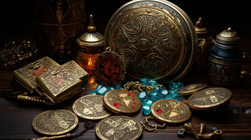 Monedas antiguas y otros objetos de colección