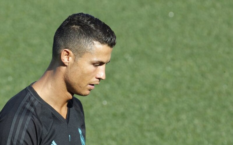 Cristiano Ronaldo, el jugador portugués del Real Madrid, durante un entrenamiento del equipo.