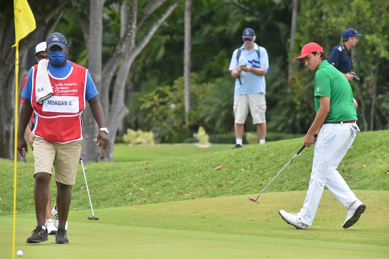 Golfista mexicano Abraham Ancer durante el Latin America Amateur Championship