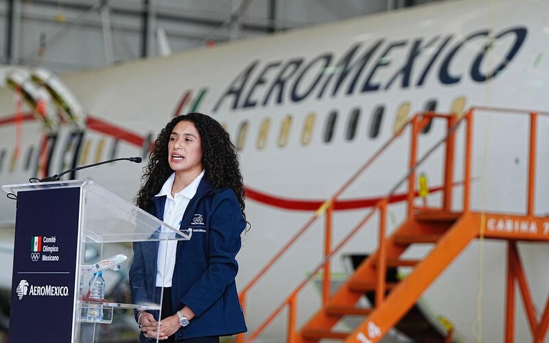 La aerolínea mexicana Aeroméxico presenta su nuevo avión Boeing 787-9 Dreamliner