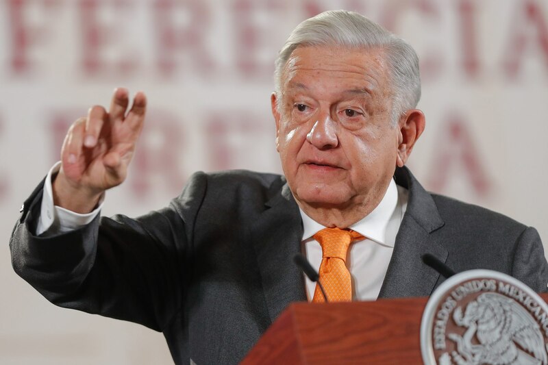 El presidente Andrés Manuel López Obrador durante una conferencia de prensa.