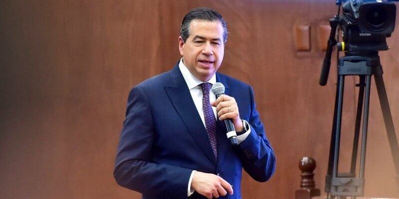 El presidente de México, Andrés Manuel López Obrador, da un discurso.