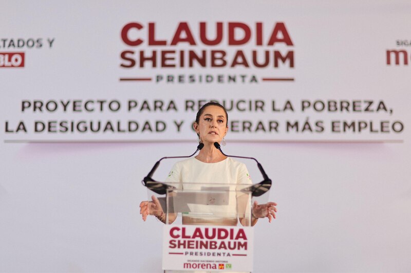 Claudia Sheinbaum, candidata a la presidencia de México, promete reducir la pobreza, la desigualdad y generar más empleo