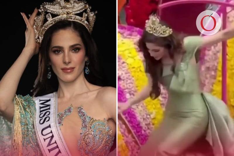 Momento exacto en el que Fátima Bosch se desvanece en desfile en Ecuador.