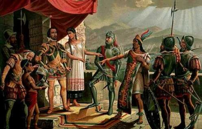 La Malinche y Hernán Cortés