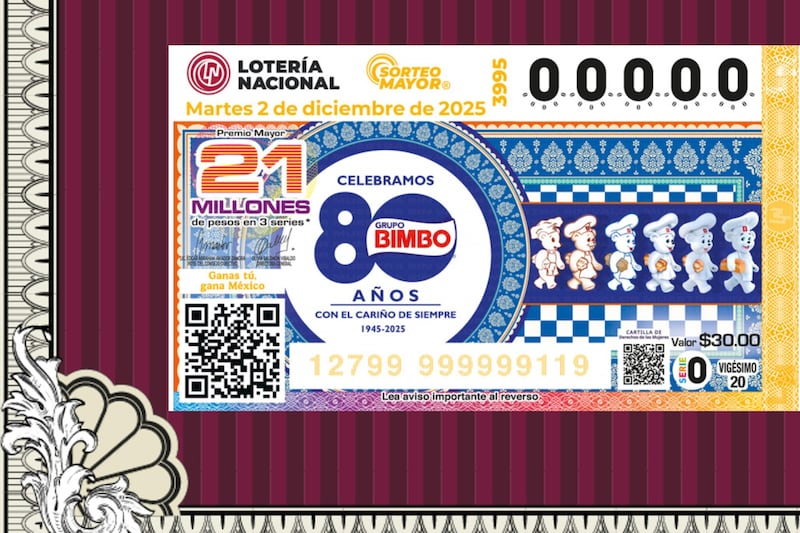 Sorteo Mayor 3995 de la Lotería Nacional 2 de diciembre 2025