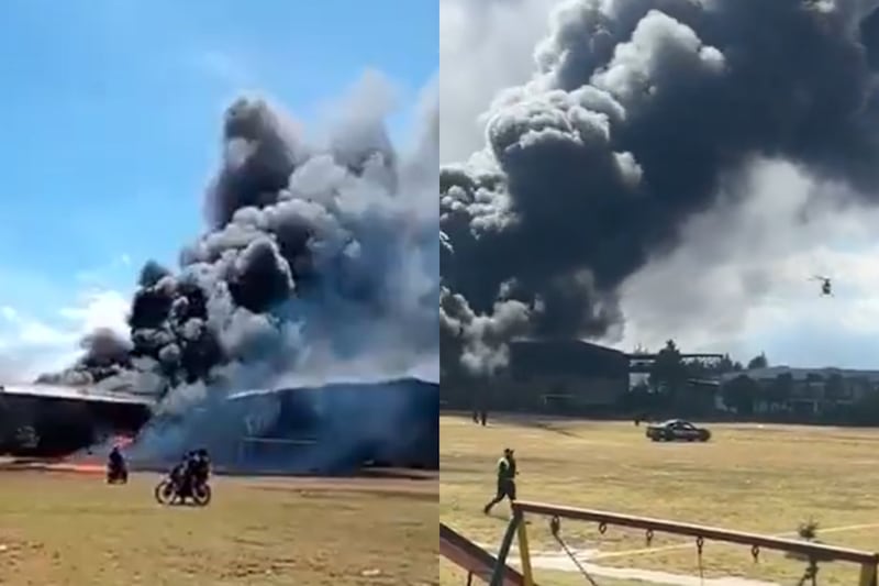 Caída de avioneta en Toluca | El impacto fue sobre una bodega, alzando una densa nube de humo que fue atendida por los servicios de emergencia.