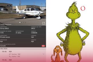 Un piloto dibujó un Grinch en el cielo en vuelo rumbo a Navidad