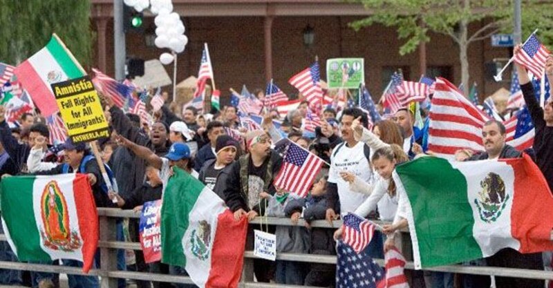 Manifestación por los derechos de los inmigrantes en Estados Unidos