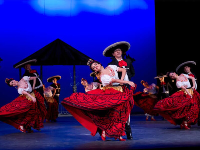 Pareja de bailarines de danza folklórica mexicana