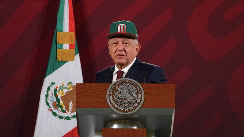 El presidente de México, Andrés Manuel López Obrador, pronuncia un discurso.