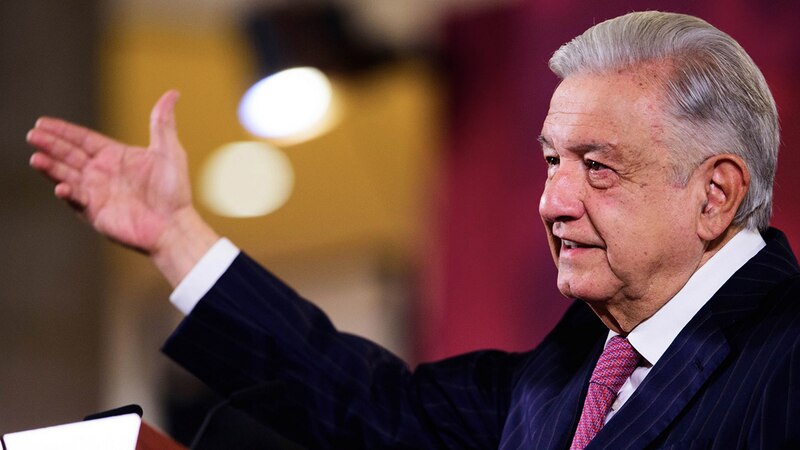 El presidente de México, Andrés Manuel López Obrador, pronuncia un discurso.