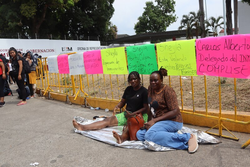 Protesta de mujeres migrantes en México