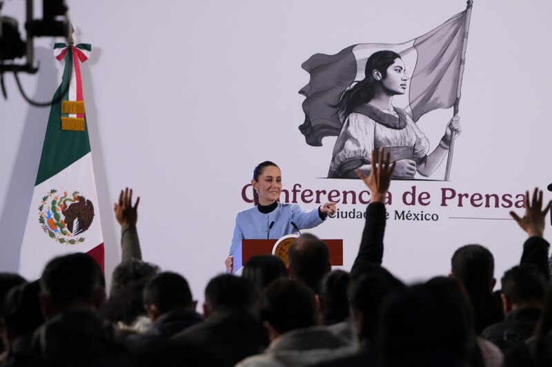 La Jefa de Gobierno, Claudia Sheinbaum, ofrece una conferencia de prensa en la Ciudad de México.