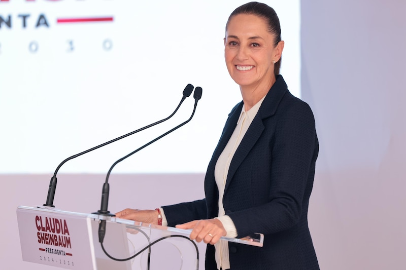 Claudia Sheinbaum, jefa de gobierno de la Ciudad de México, durante una conferencia de prensa.