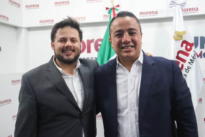 Reunión de trabajo entre el presidente de Morena, Mario Delgado, y el senador Ricardo Monreal.