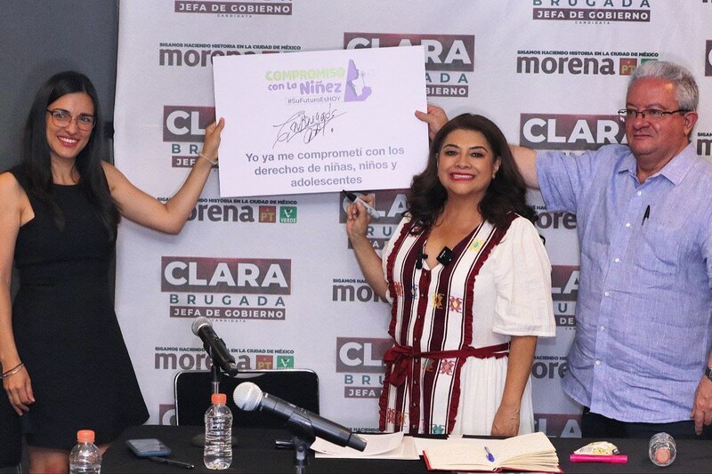Clara Brugada, candidata de Morena a la alcaldía de Iztapalapa, se compromete con los derechos de los niños, niñas y adolescentes