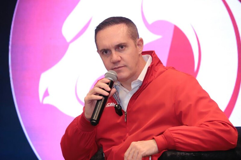 El presidente de Telefónica, José María Álvarez-Pallete, durante una conferencia en el Mobile World Congress 2019.