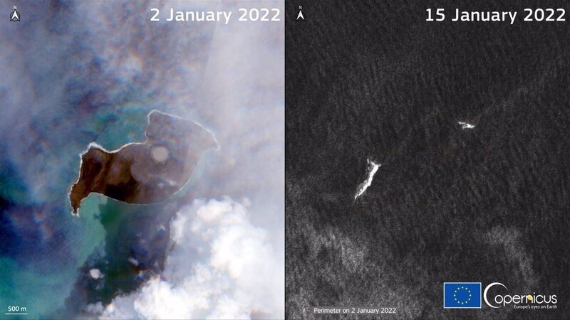 Imagen satelital muestra el crecimiento de la isla Hunga Tonga-Hunga Ha'apai