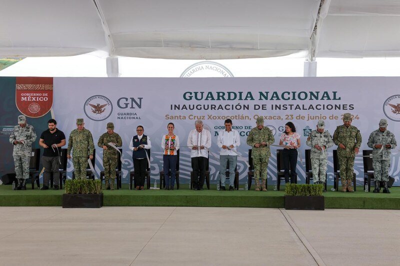 Title: Inauguración de instalaciones de la Guardia Nacional en Santa Cruz Xoxocotlán, Oaxaca
