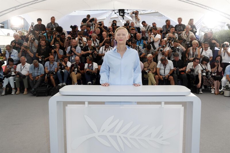 La actriz Tilda Swinton en el Festival de Cine de Cannes