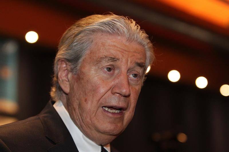 El expresidente de México, Luis Echeverría, durante una conferencia de prensa.