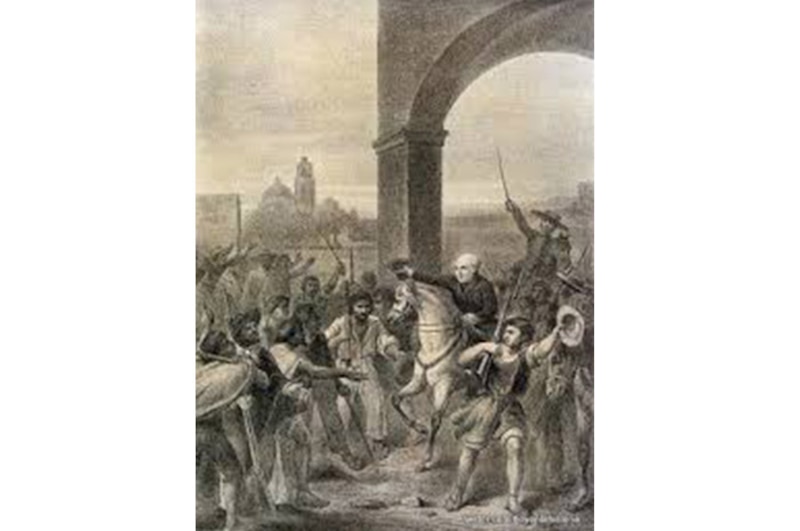 El cura Hidalgo dando el Grito de Dolores