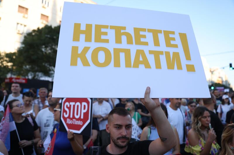 Protesta contra la minería en Serbia