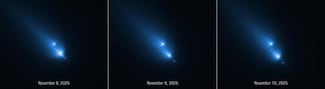 Captan a un cometa fragmentándose en cuatro