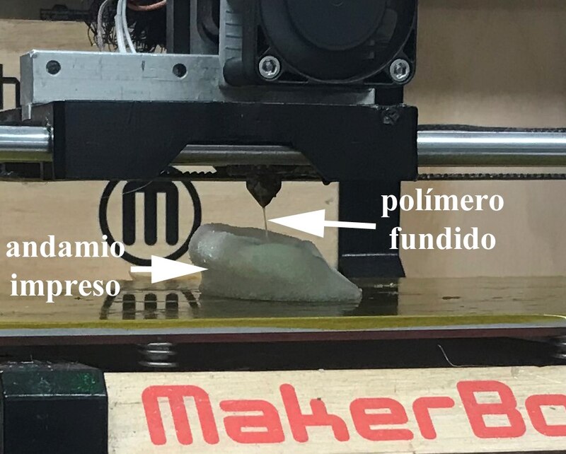 Impresión 3D de un objeto con polímero fundido