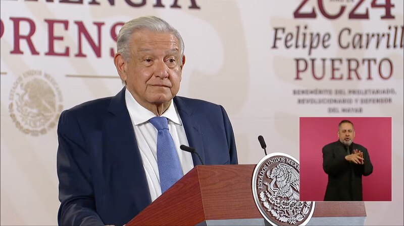 El presidente Andrés Manuel López Obrador durante su conferencia matutina.
