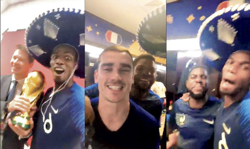 La alegría de los jugadores de la selección francesa tras ganar el Mundial
