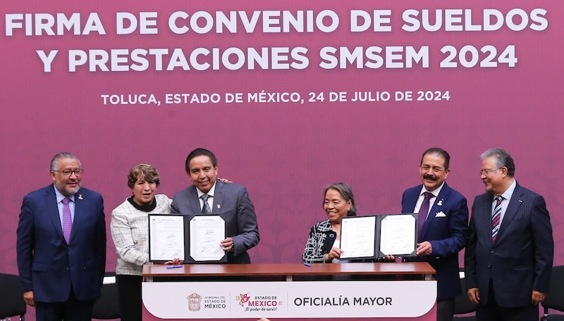 Title: Firma de Convenio de Sueldos y Prestaciones SMSEM 2024