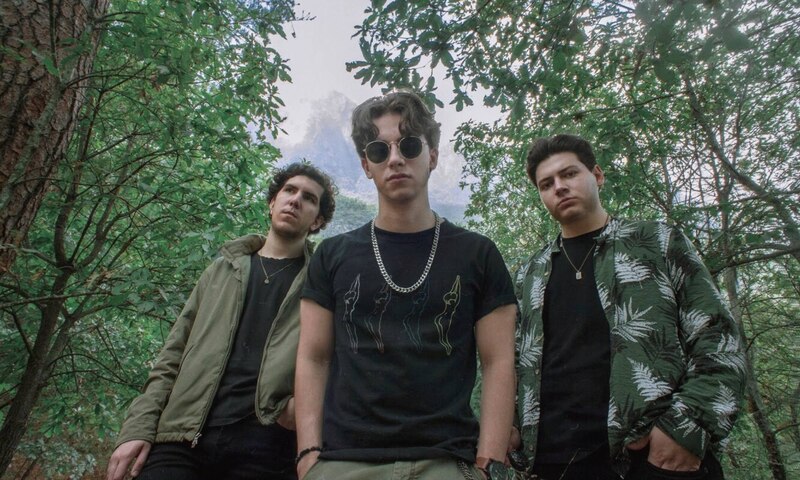 Tres jóvenes en el bosque