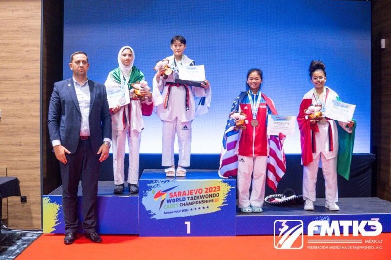 Podio del Campeonato Mundial de Taekwondo Cadete 2023