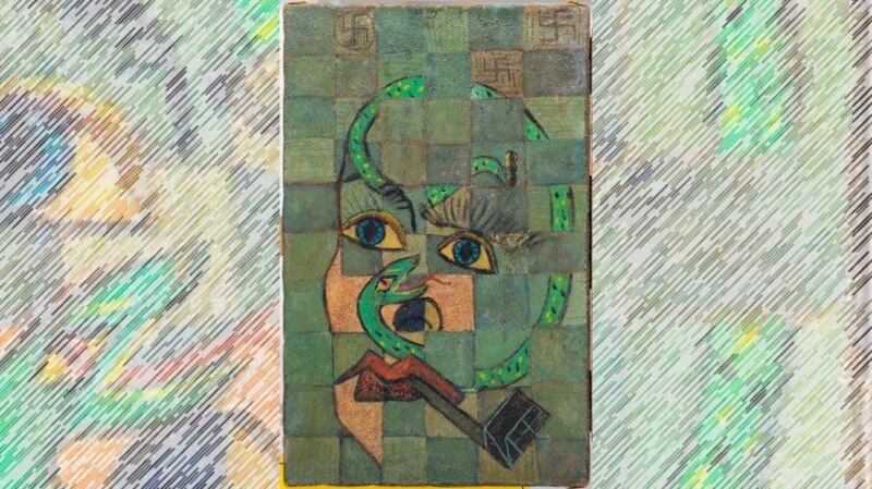 Retrato cubista con pipa