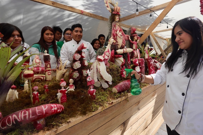 El ingenio y el talento se hacen presente año con año para llevar a cabo esta exposición de la noche de los Rábanos en Oaxaca.