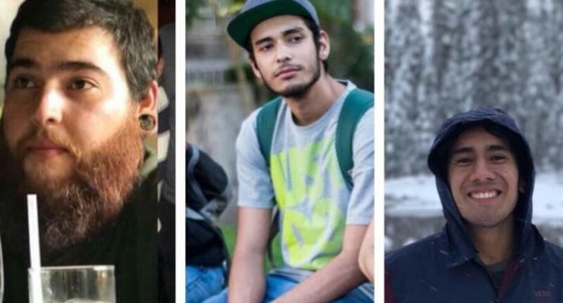 Tres jóvenes con diferentes estilos de barba