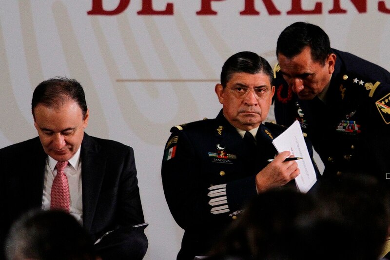 El General Salvador Cienfuegos Zepeda, Secretario de la Defensa Nacional, durante una ceremonia en la Ciudad de México.
