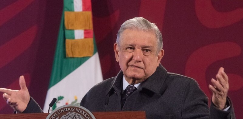 El presidente Andrés Manuel López Obrador da un discurso.