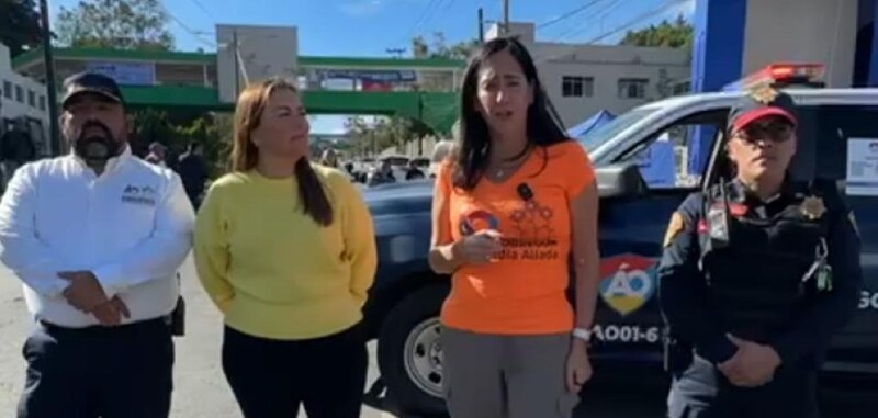 La candidata a la alcaldía de Morena, Evelyn Parra, en un mitin en Ecatepec